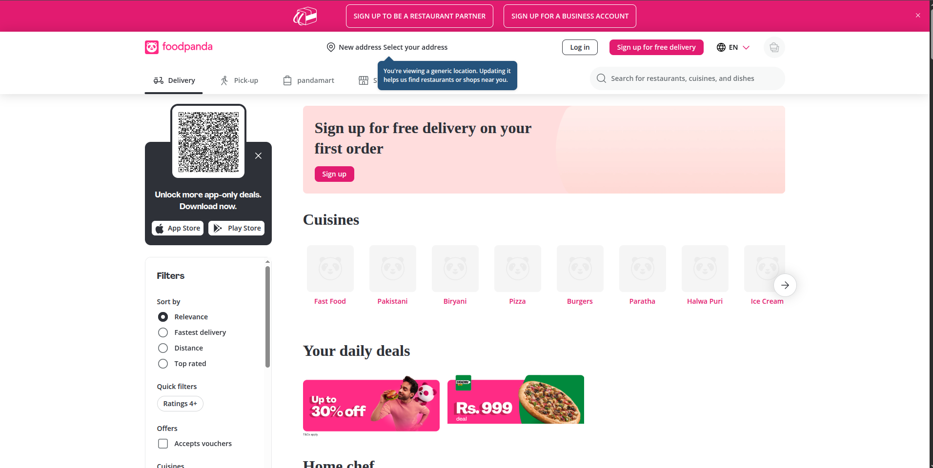 Food Panda App project screenshot